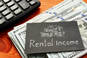 Rental income is shown on a photo using the text for Augusta Rule